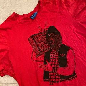 Adidas originals bear logo boombox logo shirt